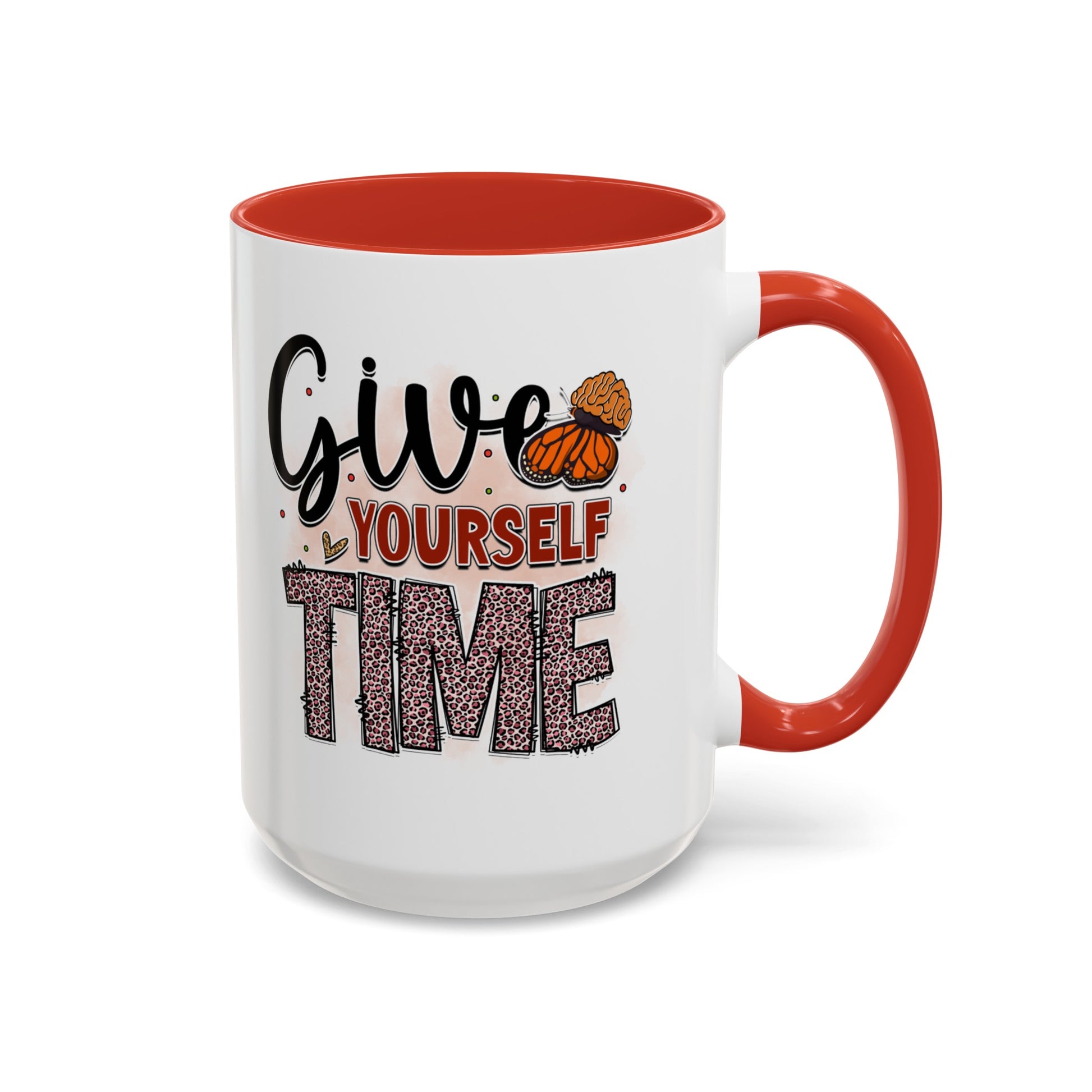 Give Yourself Time - Accent Coffee Mug (11, 15oz)