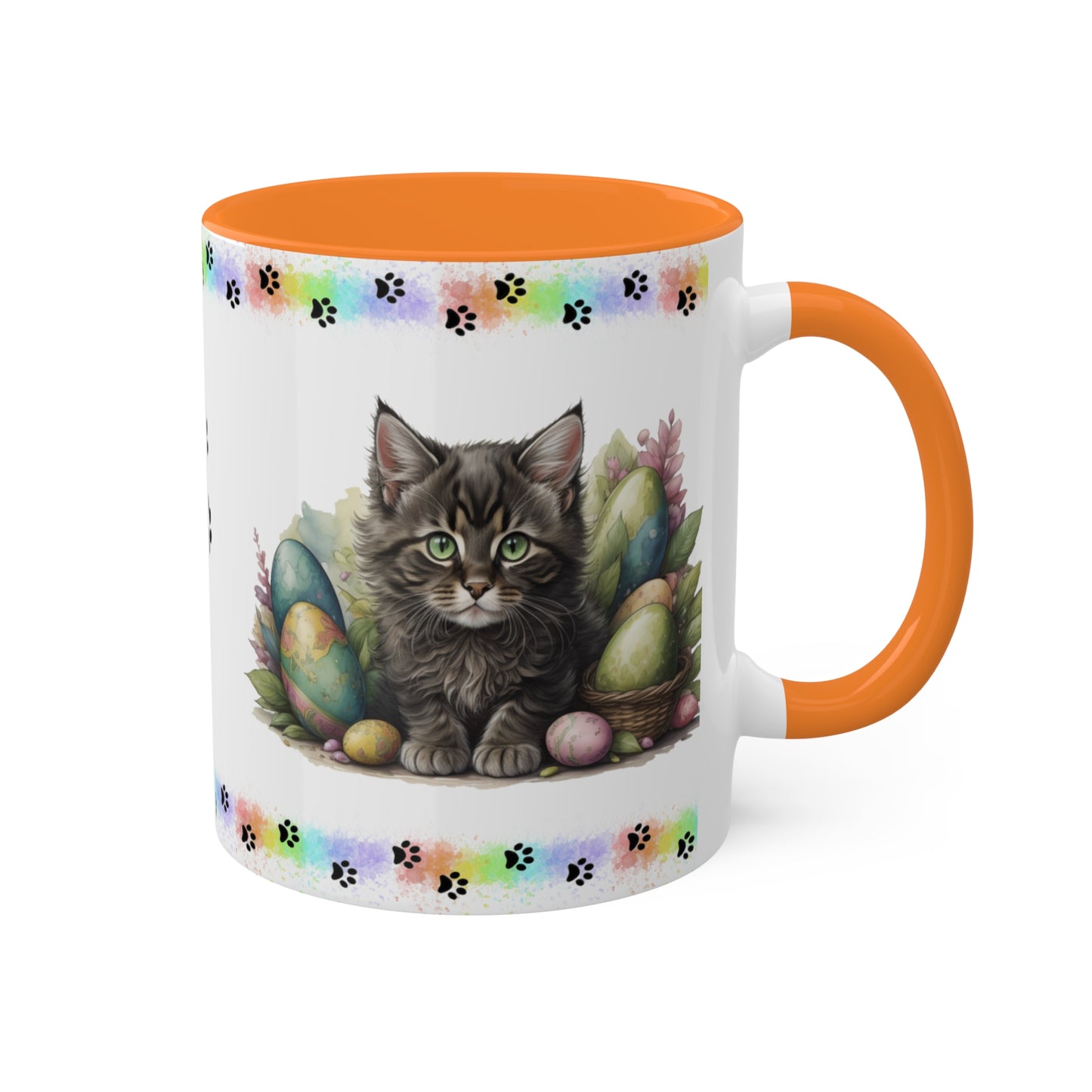 Maine Coon - Eggstra-Adorable Easter Kitten Two-Tone Coffee Mug, 11oz