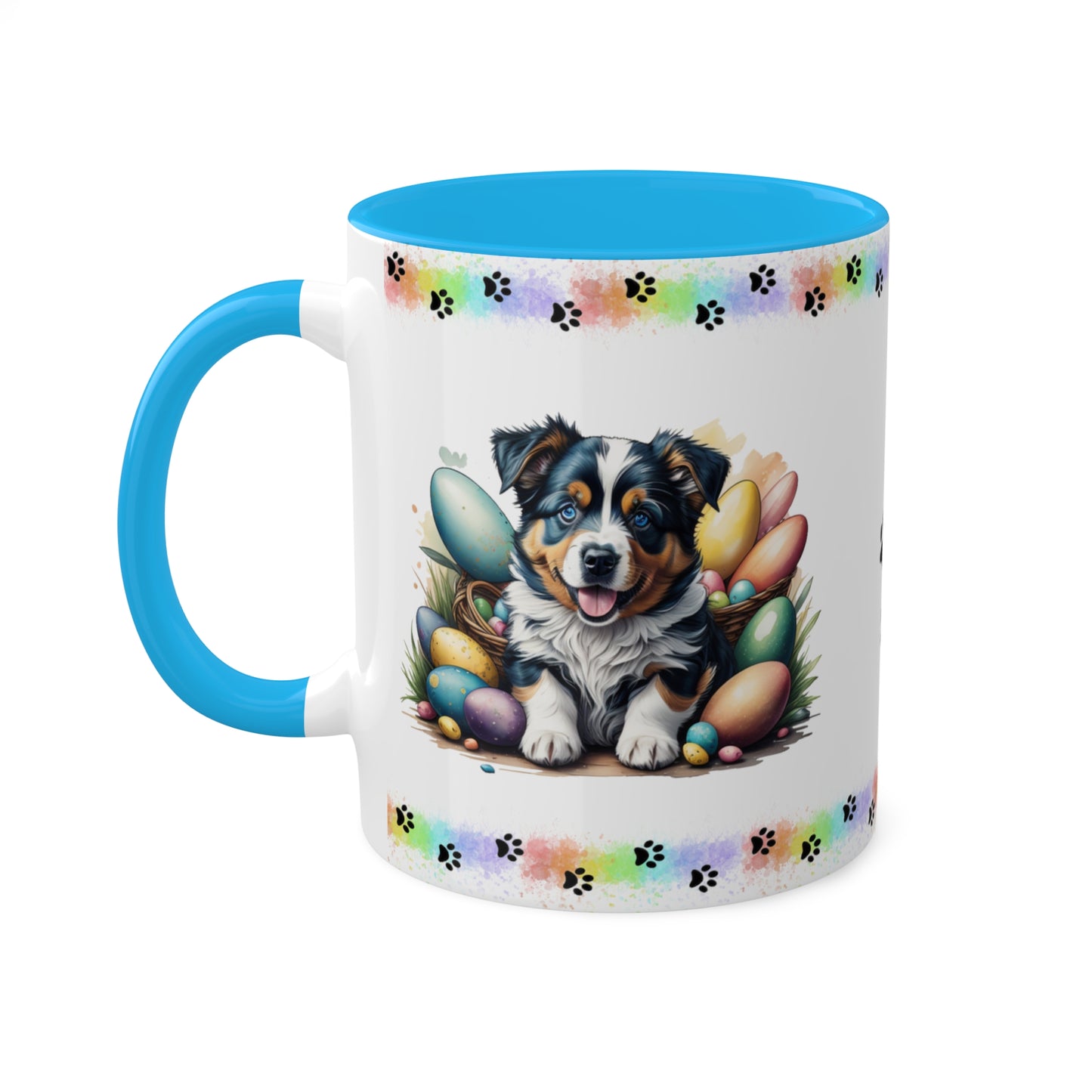 Australian Shepherd - Eggstra-Adorable Easter Puppy Two-Tone Coffee Mug, 11oz