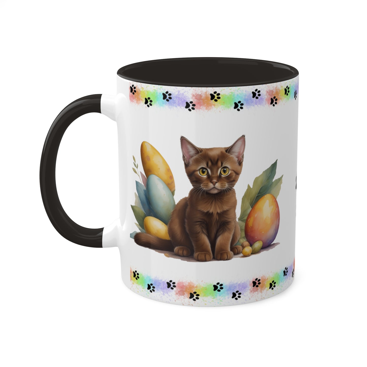 Burmese - Eggstra-Adorable Easter Kitten Two-Tone Coffee Mug, 11oz