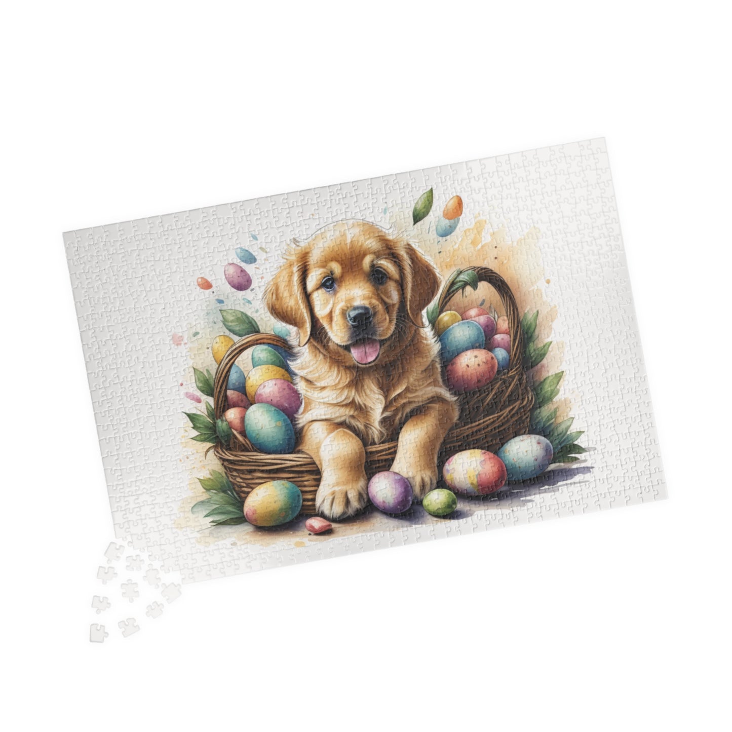 Golden Retriever Easter Puppy Puzzle - Dog Lovers, Mental Health Benefits, Holiday Fun, Mindfulness, Stress Relief, Festive Gift