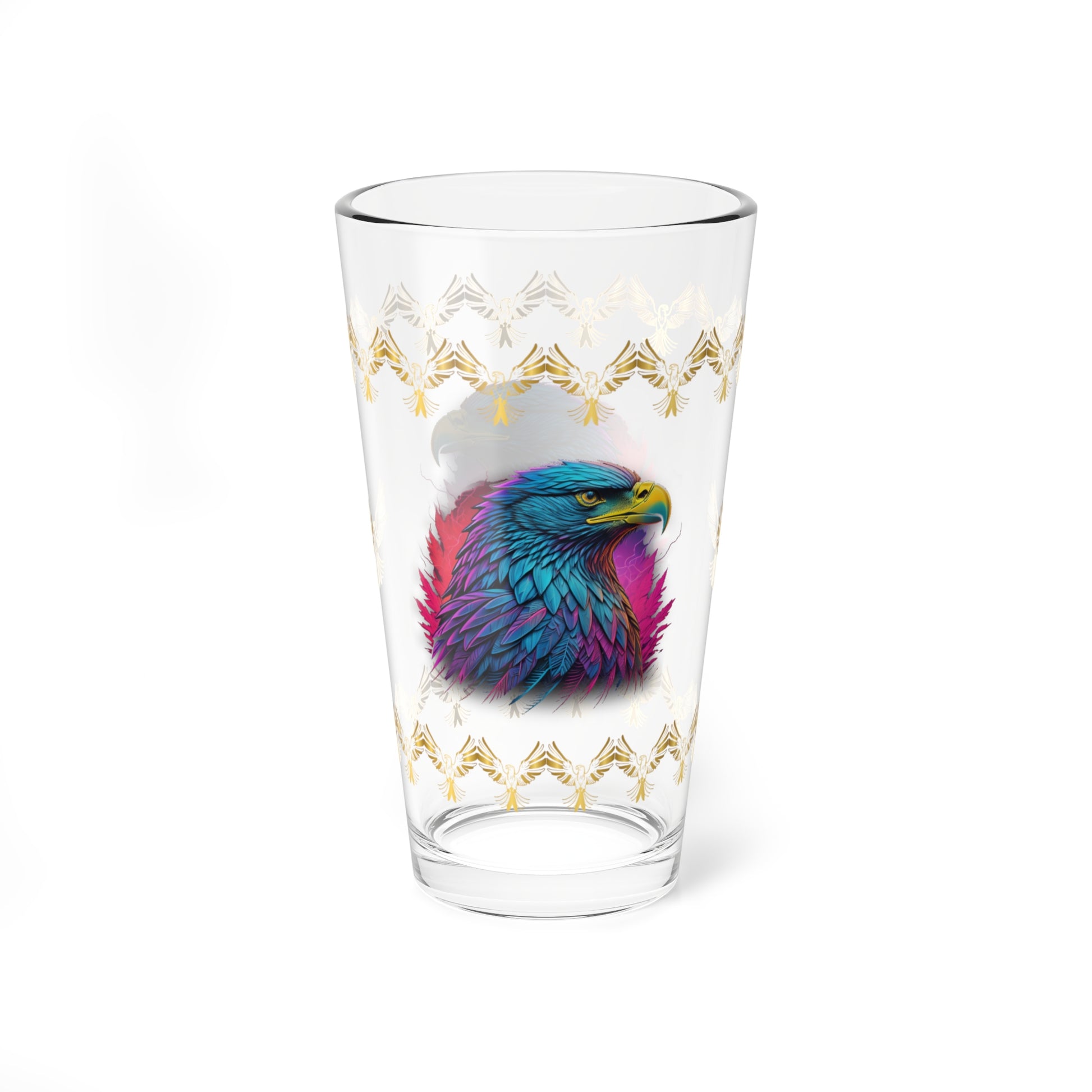 Triumphant Talons: Eagle-Inspired Pint Glass, 16oz