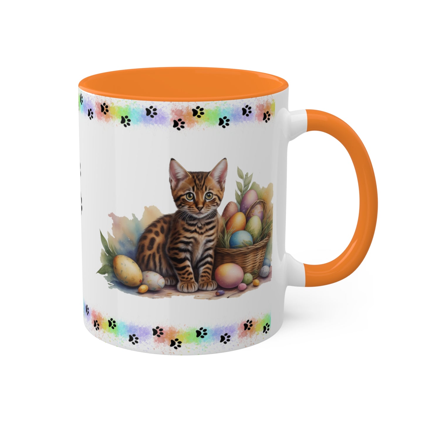 Bengal - Eggstra-Adorable Easter Kitten Two-Tone Coffee Mug, 11oz