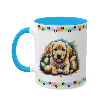 Yellow Lab - Eggstra-Adorable Easter Puppy Two-Tone Coffee Mug, 11oz