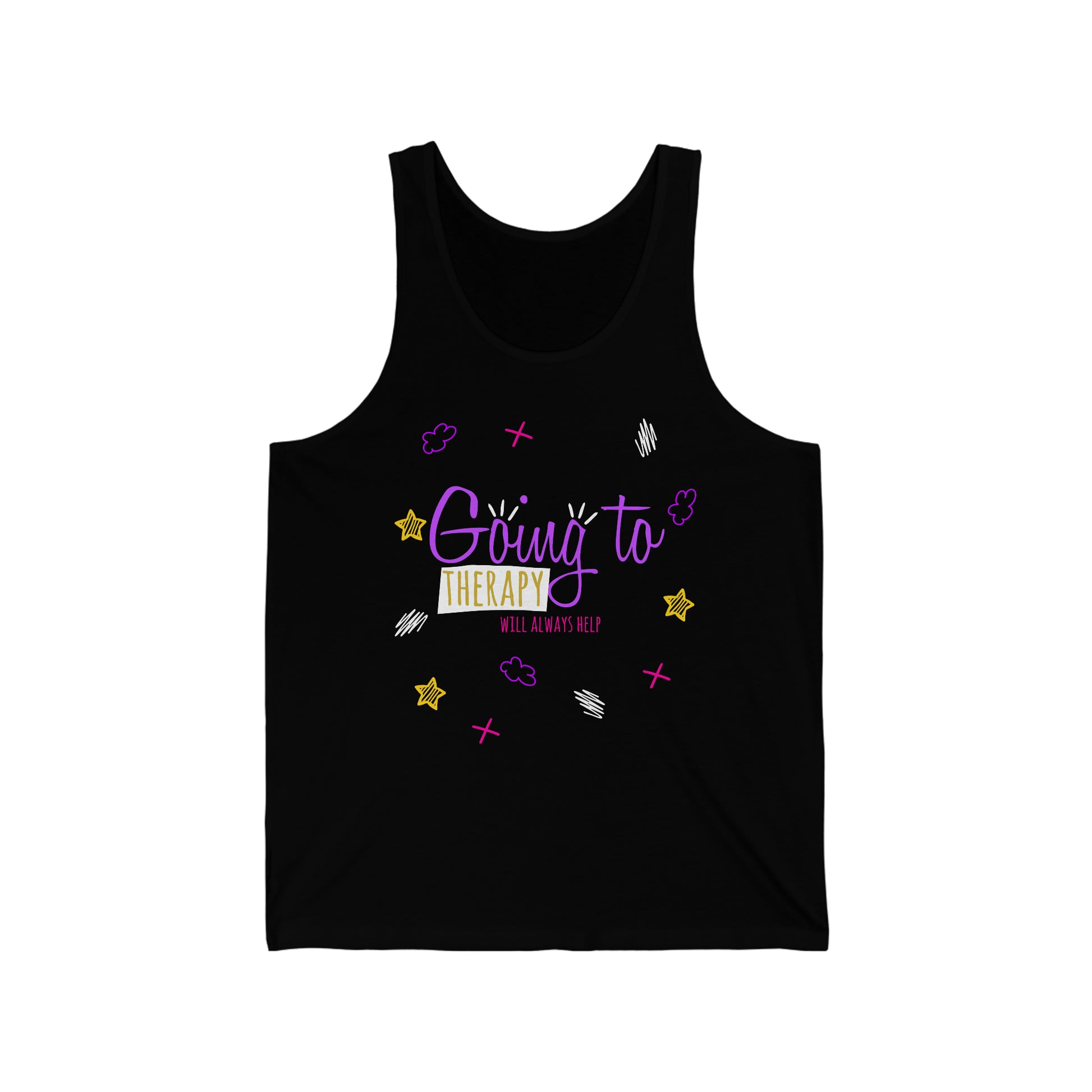 Going To Therapy Will Always Help - Unisex Jersey Tank