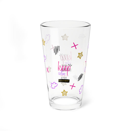 Keep Calm And Get Rid Of Your Negative Thoughts - Depression Awareness - Pint Glass