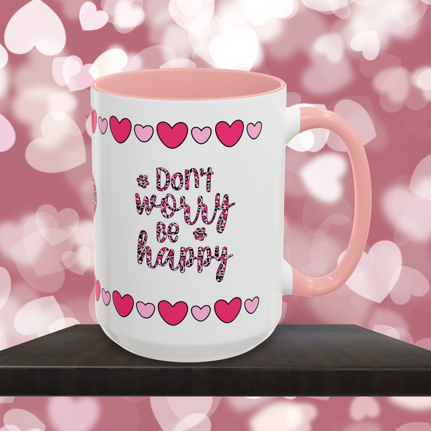 Don't Worry Be Happy - Mental Health & Wellness Ceramic Mug, 11oz or 15oz, Encouraging Positivity and Emotional Balance