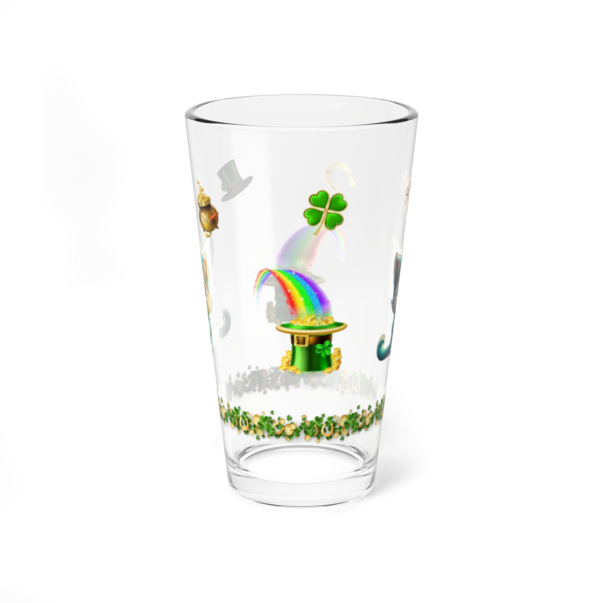 Serene Shamrock Kitty - St. Patrick's Day Pint Glass, 16oz