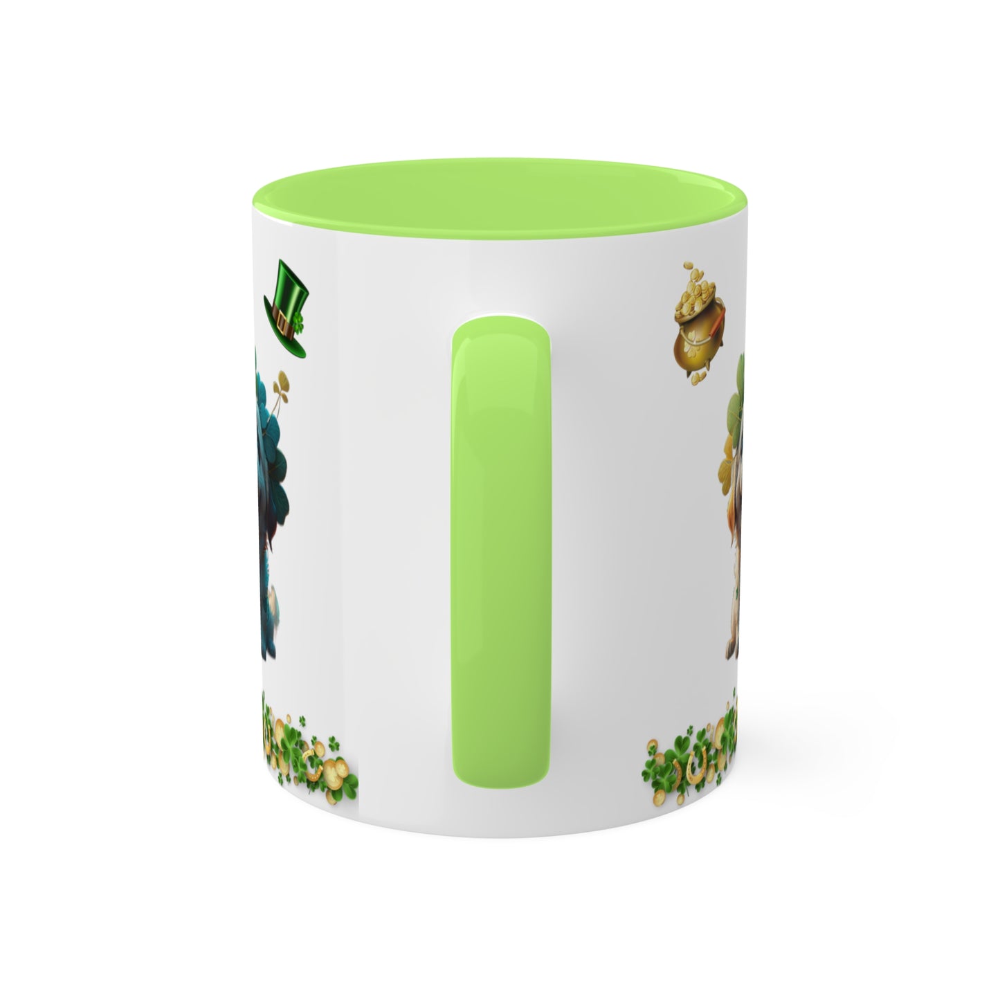 Pawsitive Paddy's Puzzle Parade - St. Patrick's Day Two-Tone Coffee Mug