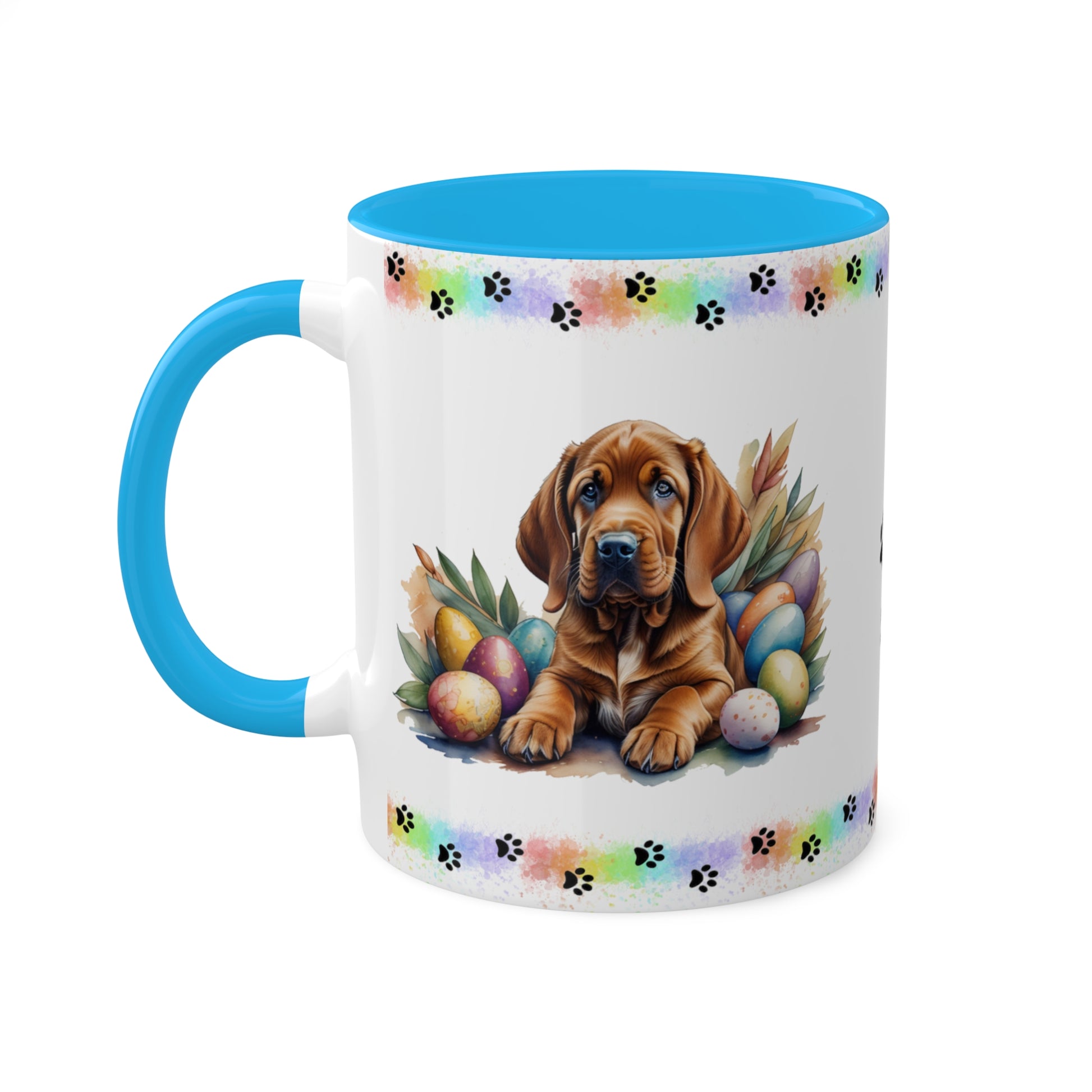 Bloodhound - Eggstra-Adorable Easter Puppy Two-Tone Coffee Mug, 11oz