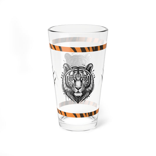 Courageous Roar: Tiger-Inspired Pint Glass, 16oz