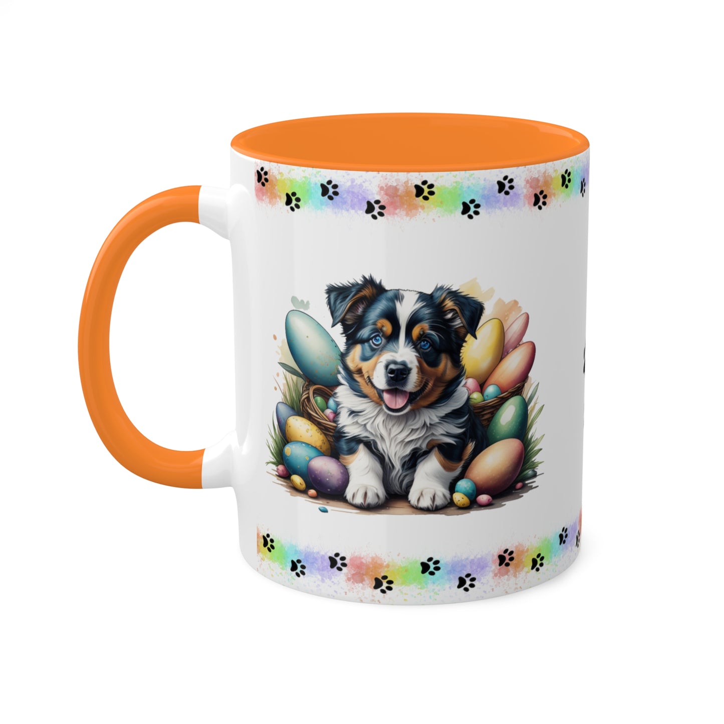 Australian Shepherd - Eggstra-Adorable Easter Puppy Two-Tone Coffee Mug, 11oz