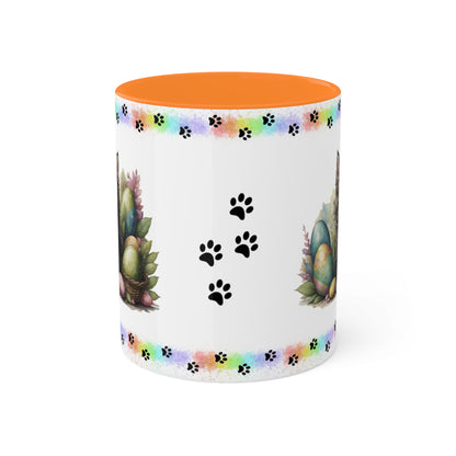 Maine Coon - Eggstra-Adorable Easter Kitten Two-Tone Coffee Mug, 11oz