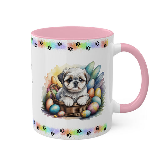 Shih Tzu - Eggstra-Adorable Easter Puppy Two-Tone Coffee Mug, 11oz