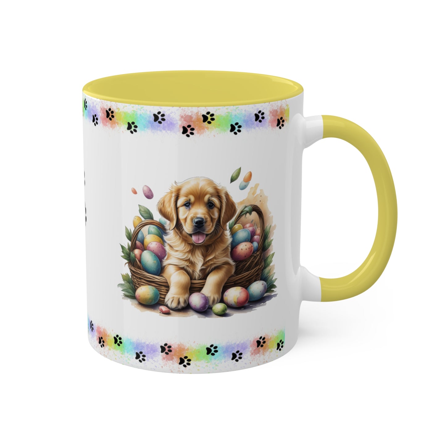 Golden Retriever - Eggstra-Adorable Easter Puppy Two-Tone Coffee Mug, 11oz