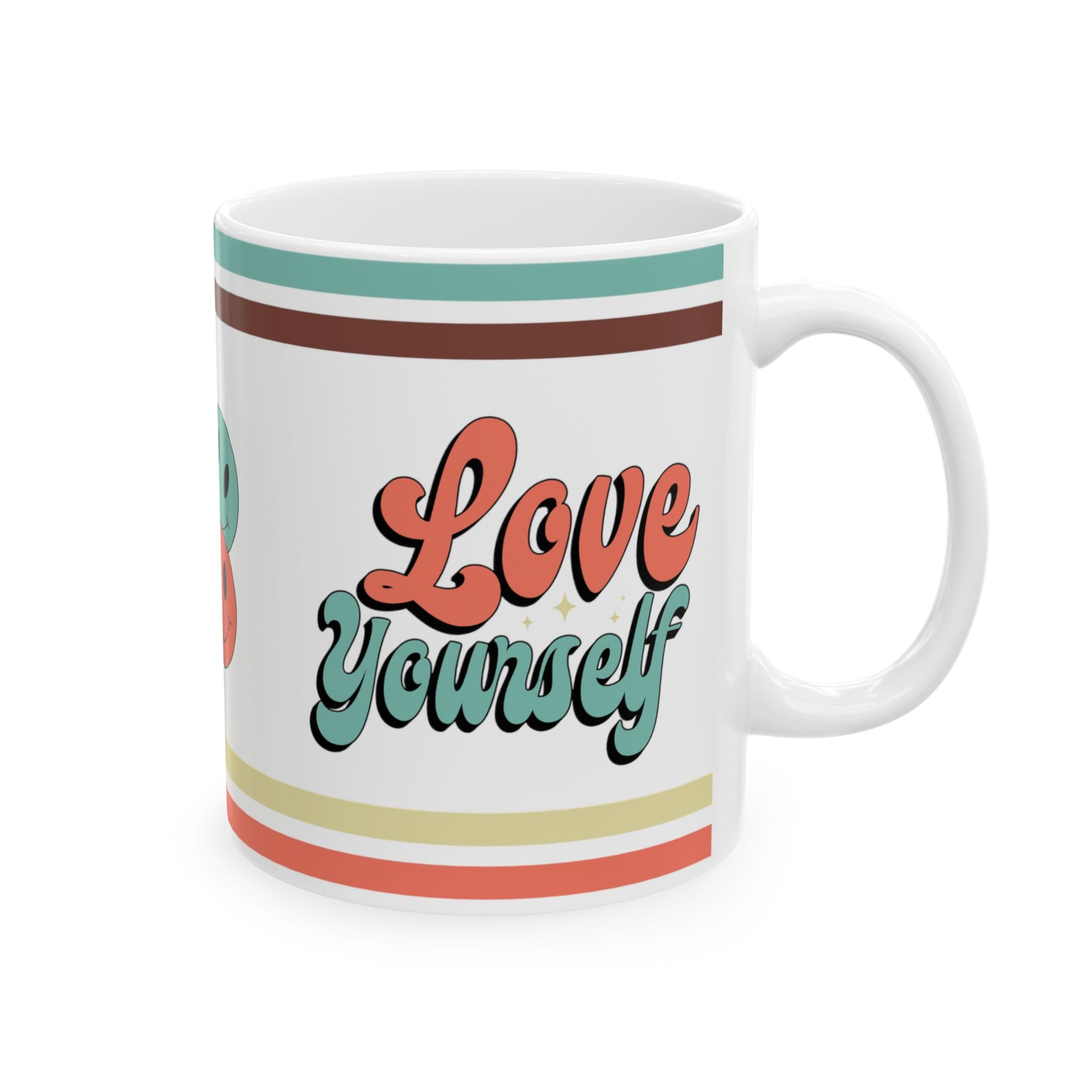 Love Yourself Retro Ceramic Mug, (11oz, 15oz)