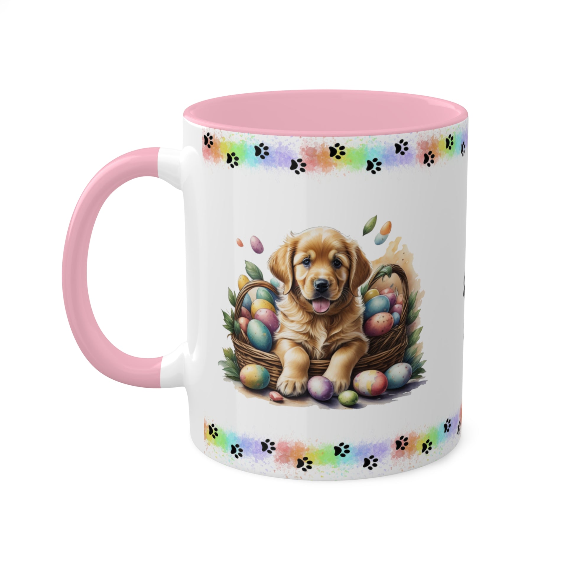 Golden Retriever - Eggstra-Adorable Easter Puppy Two-Tone Coffee Mug, 11oz