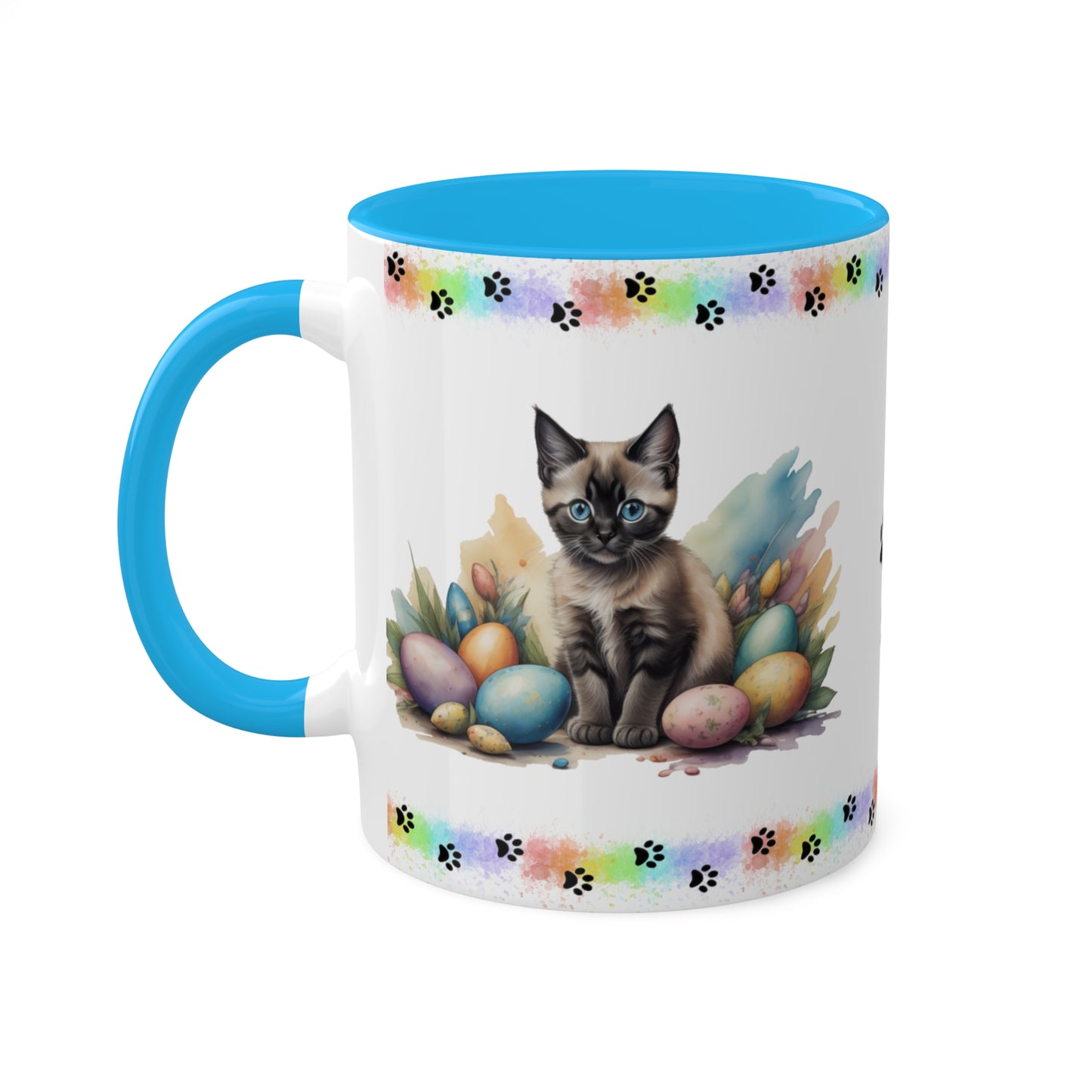 Siamese - Eggstra-Adorable Easter Kitten Two-Tone Coffee Mug, 11oz