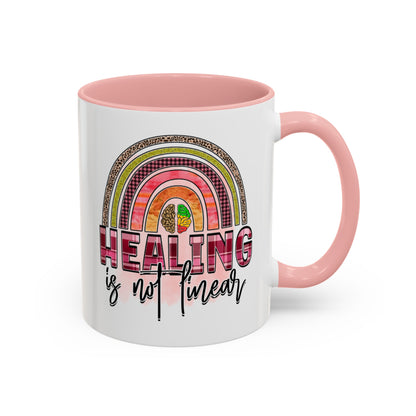 Healing Is Not Linear - Accent Coffee Mug (11, 15oz)