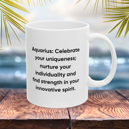 Aquarius Personalized Zodiac Mug, Gift for Aquarius, Horoscope Gift, Aquarius Birthday, Butterfly Design, Astrology Aquarius Mug, Aquarius Zodiac Sign, Zodiac Gift