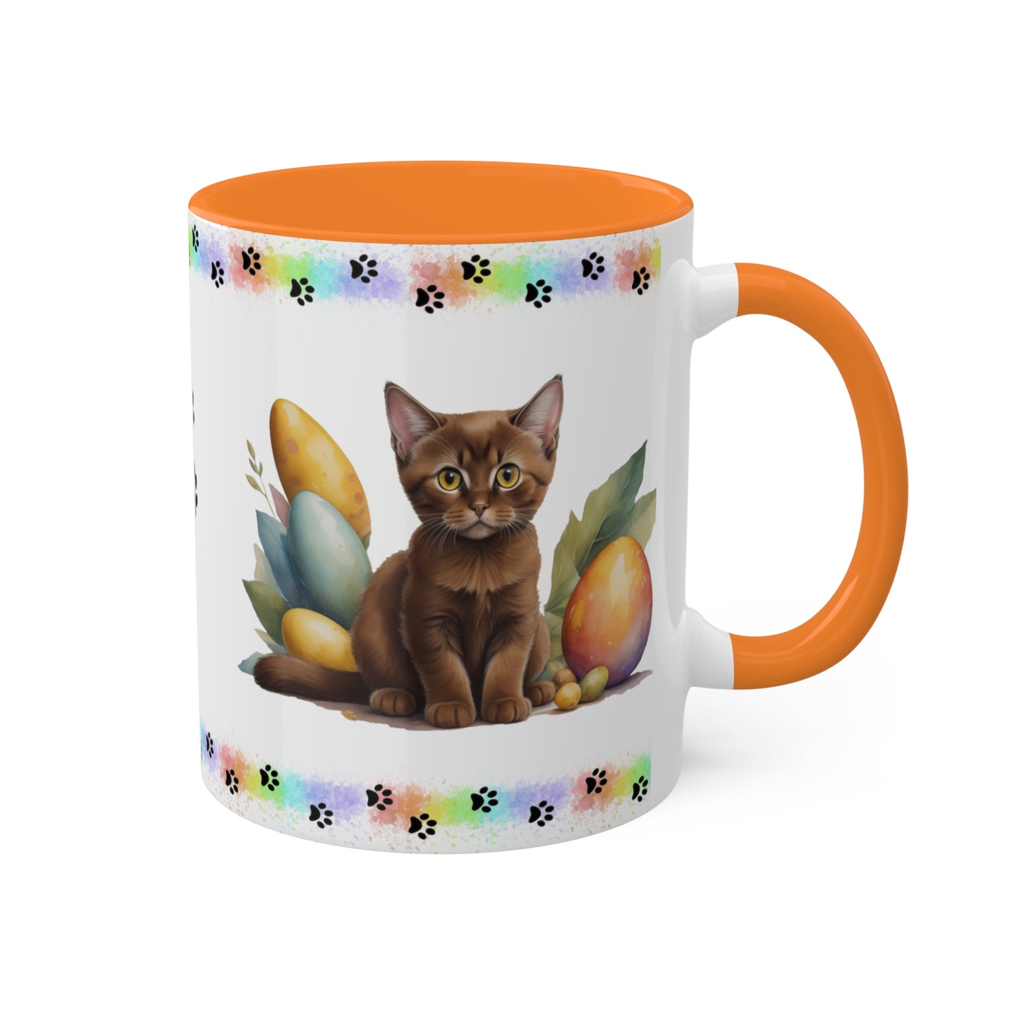 Burmese - Eggstra-Adorable Easter Kitten Two-Tone Coffee Mug, 11oz