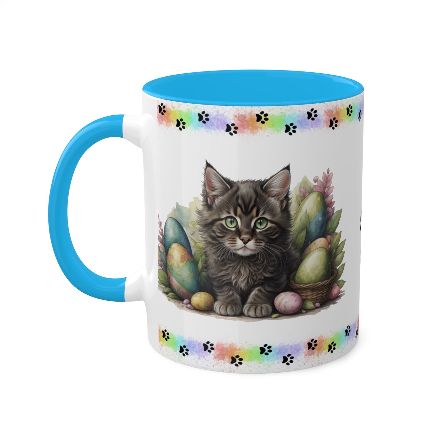 Maine Coon - Eggstra-Adorable Easter Kitten Two-Tone Coffee Mug, 11oz