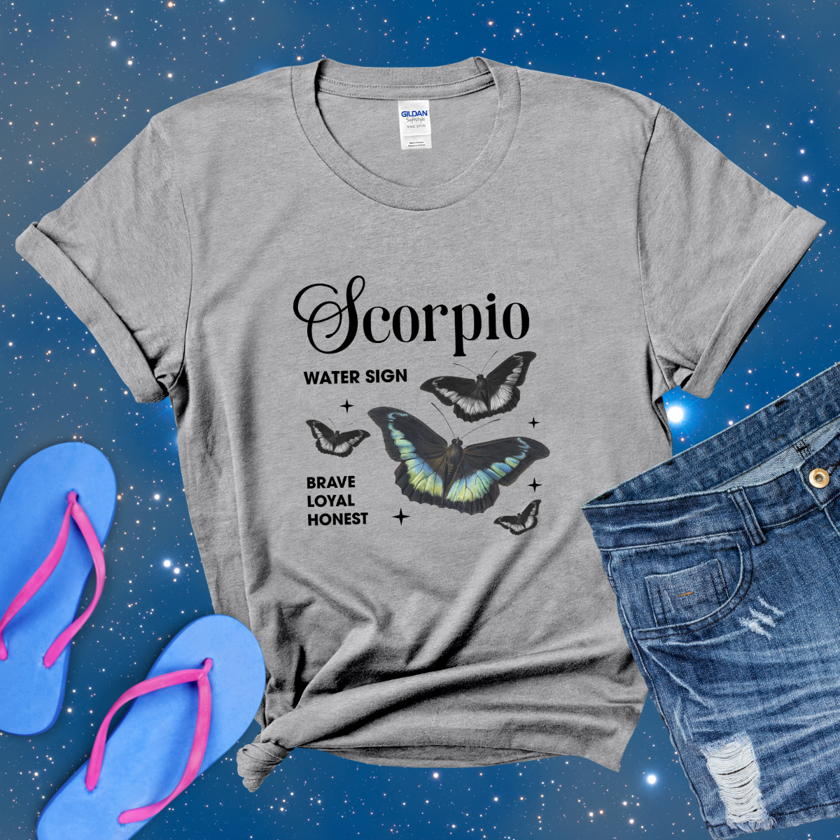 Scorpio Butterfly Zodiac T-Shirt, Scorpio Astrology Shirt, Horoscope Gift, Scorpio Birthday, Scorpio Season Gift, Perfect Gift for Scorpio, Zodiac Tee