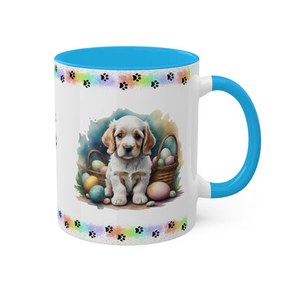 Cocker Spaniel - Eggstra-Adorable Easter Puppy Two-Tone Coffee Mug, 11oz