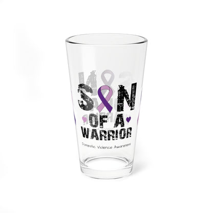 Son of a Warrior - Domestic Violence Awareness Warrior Pint Glass, 16oz