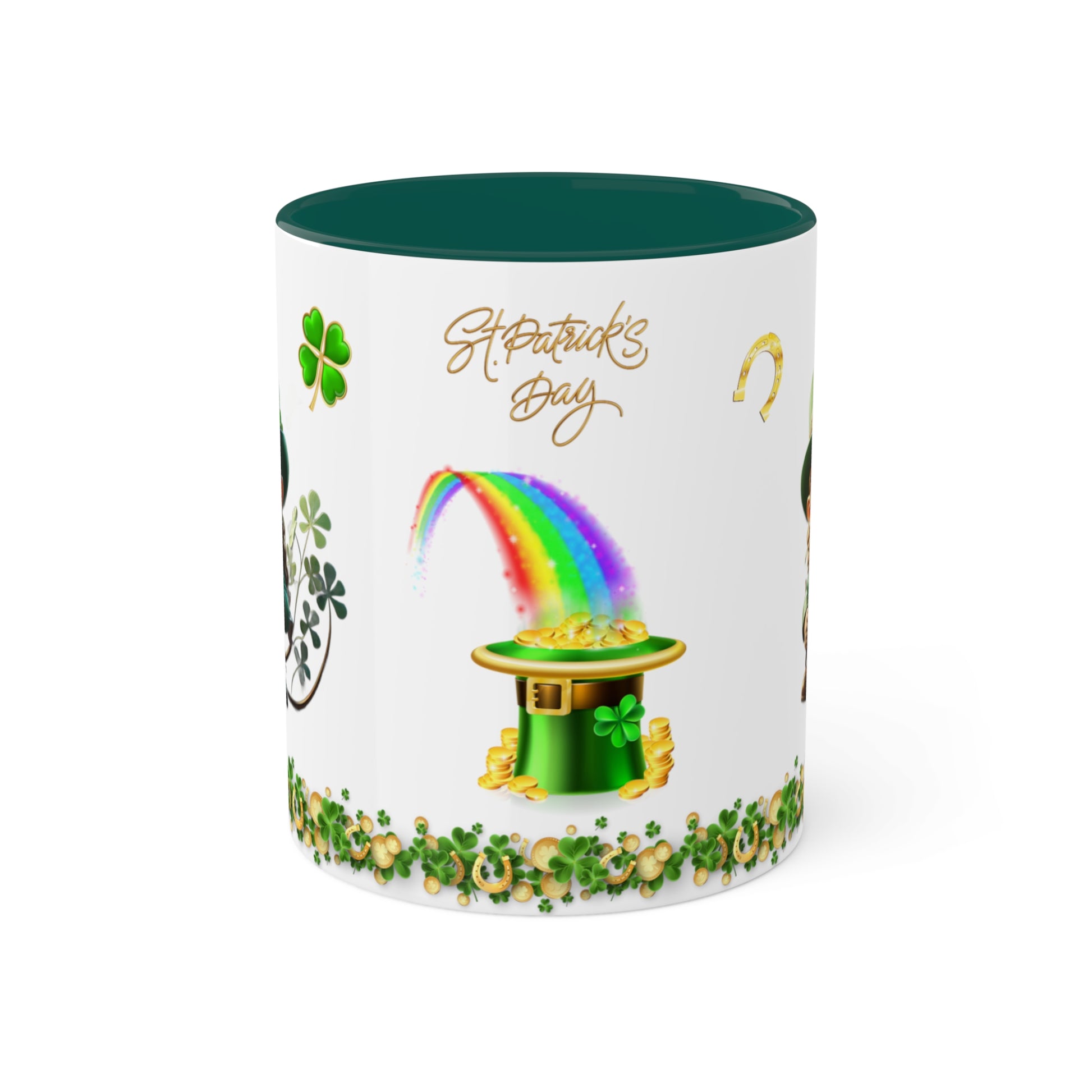 Mindful Leprechaun - St. Patrick's Day Two-Tone Coffee Mug