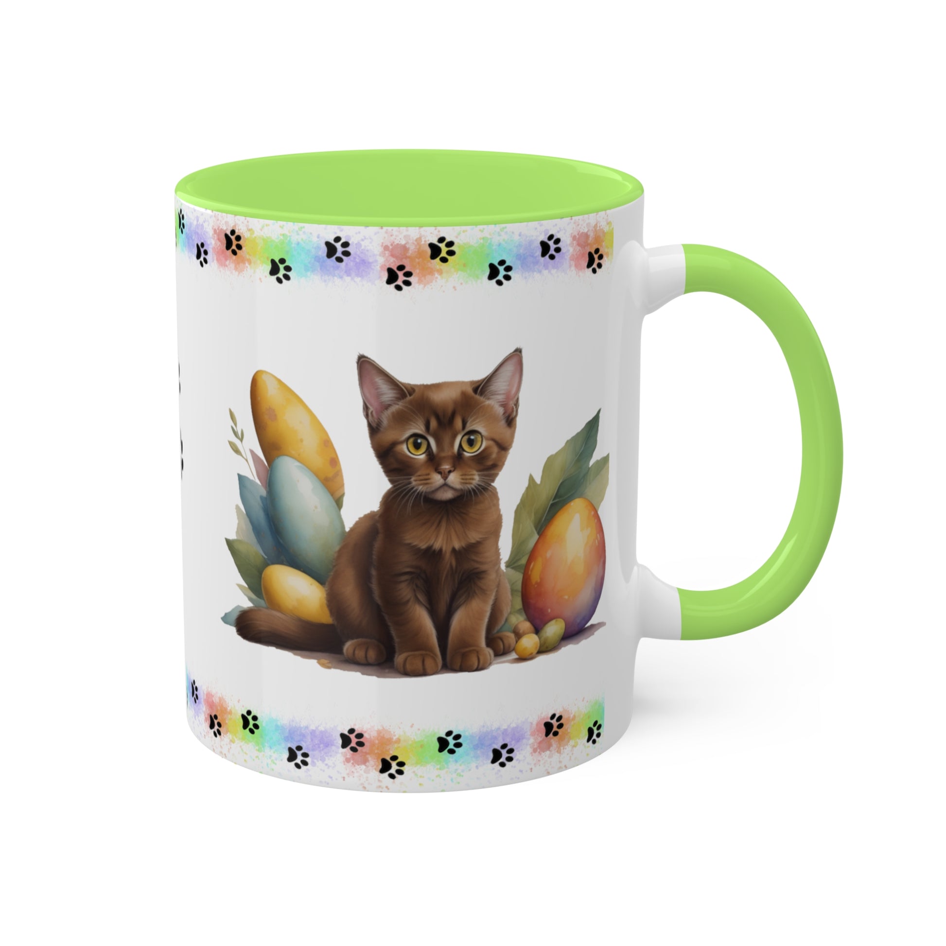 Burmese - Eggstra-Adorable Easter Kitten Two-Tone Coffee Mug, 11oz