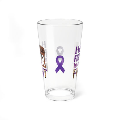 Her Fight Is Our Fight 16oz Pint Glass - Stop Abuse, Support Survivors, Break the Silence