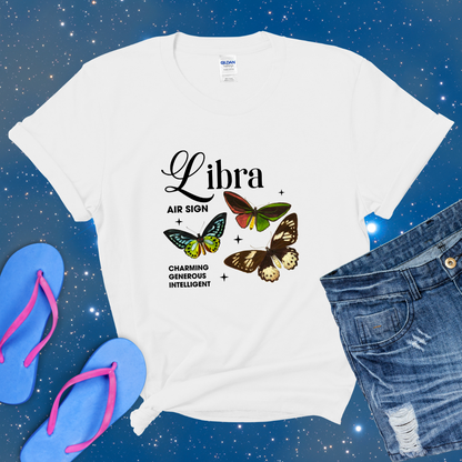 Libra Butterfly Zodiac T-Shirt, Astrology Shirt for Libra, Horoscope Gift, Libra Birthday, Libra Season Gift, Perfect Gift for Libra, Zodiac Sign Tee