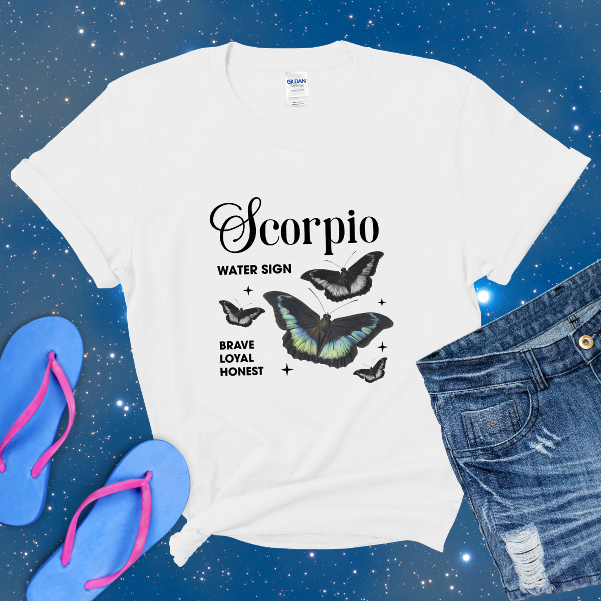 Scorpio Butterfly Zodiac T-Shirt, Scorpio Astrology Shirt, Horoscope Gift, Scorpio Birthday, Scorpio Season Gift, Perfect Gift for Scorpio, Zodiac Tee