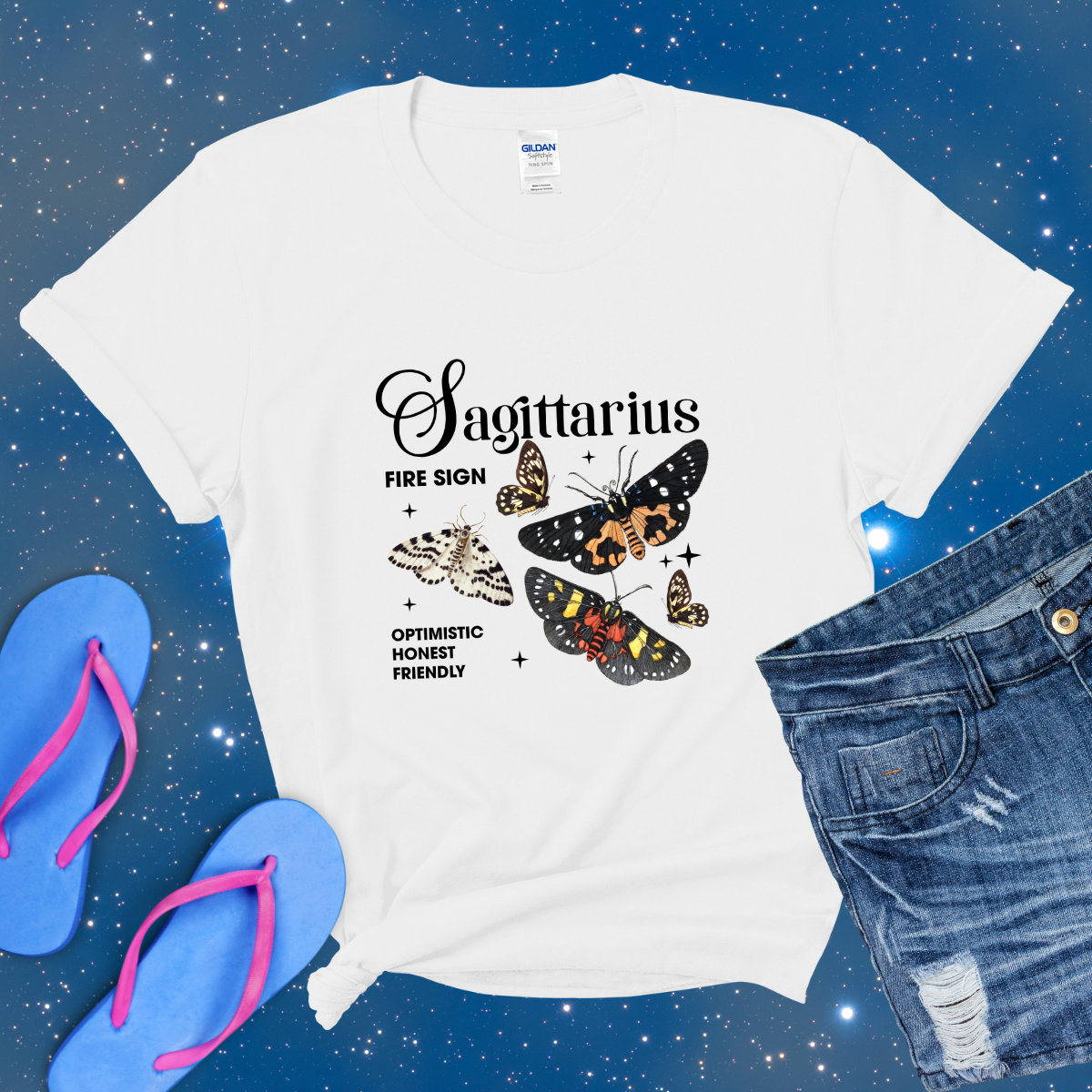 Sagittarius Butterfly Zodiac T-Shirt, Sagittarius Astrology tshirt, Horoscope Gift, Sagittarius Birthday, Perfect Gift for Sagittarius, Zodiac Tee