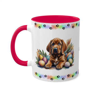 Bloodhound - Eggstra-Adorable Easter Puppy Two-Tone Coffee Mug, 11oz