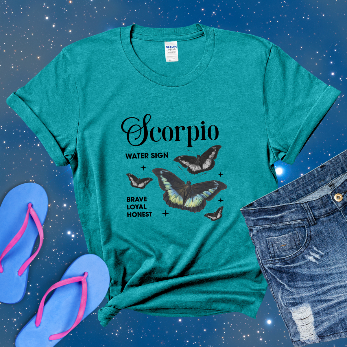 Scorpio Butterfly Zodiac T-Shirt, Scorpio Astrology Shirt, Horoscope Gift, Scorpio Birthday, Scorpio Season Gift, Perfect Gift for Scorpio, Zodiac Tee