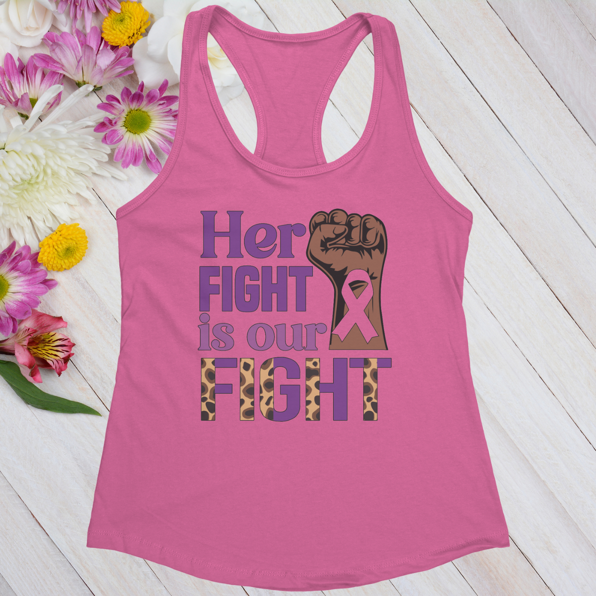 Her Fight Is Our Fight Women's Ideal Racerback Tank