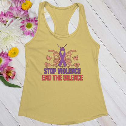 Stop Violence End The Silence Women's Ideal Racerback Tank