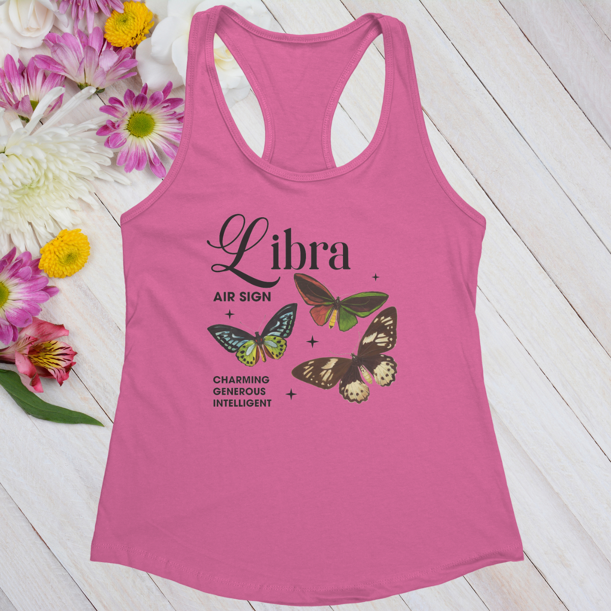 Libra Butterfly Zodiac Women's Racerback Tank