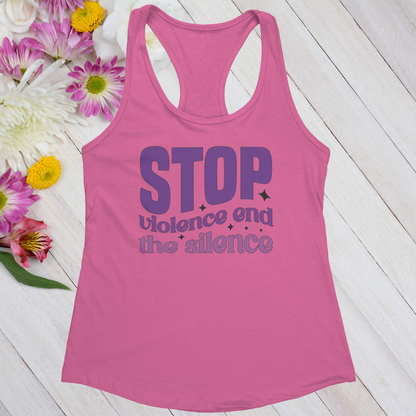 Stop Violence End The Silence Women's Ideal Racerback Tank