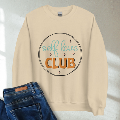 Self Love Club Retro Mental Health Awareness Crew Neck Sweatshirt - Cozy & Inspirational