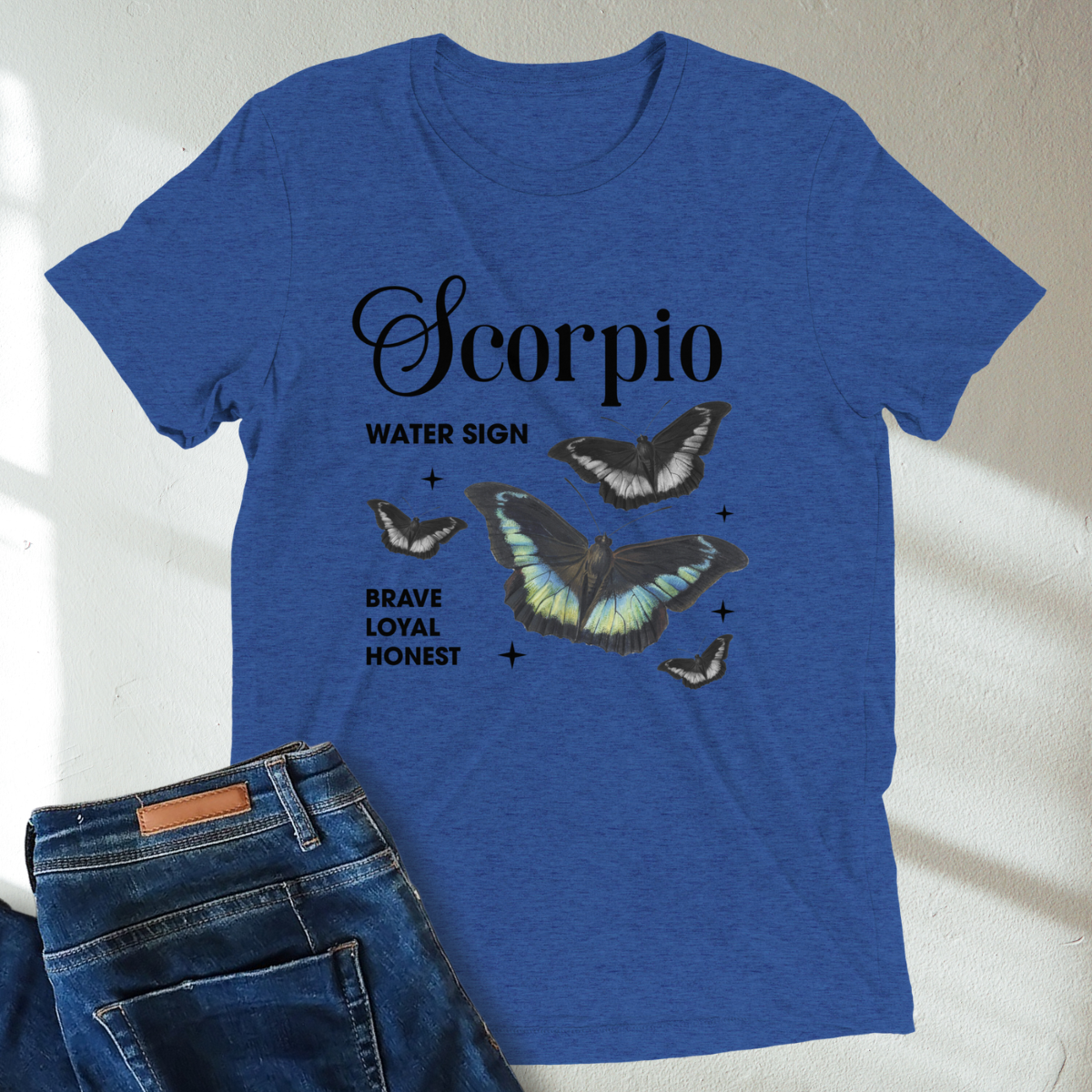 Scorpio Butterfly Zodiac Unisex Tri-Blend Short Sleeve T-Shirt