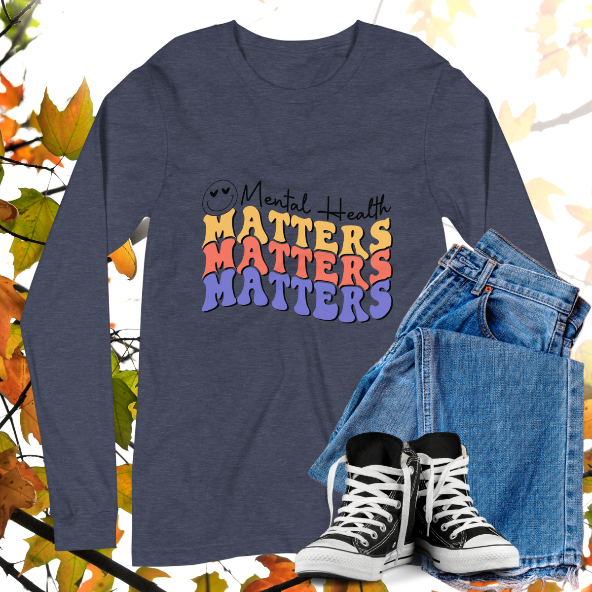 Mental Health Matters  - Retro Long Sleeve Tee, Bella + Canvas