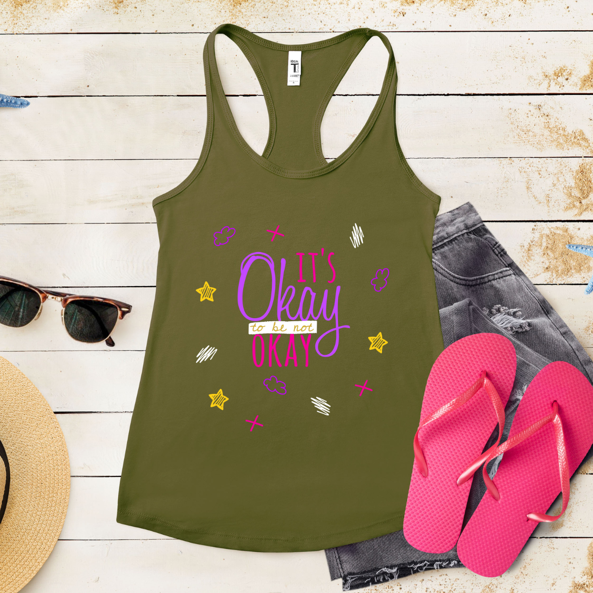 It's Okay To Be Not Okay - Women's Ideal Racerback Tank