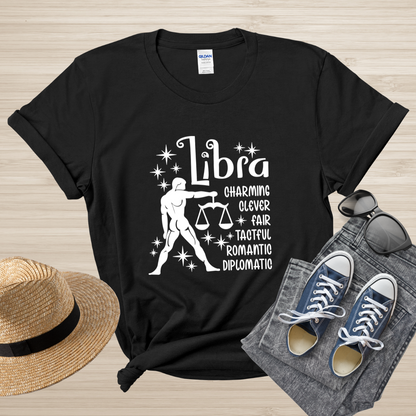 Libra Zodiac T-Shirt, Astrology Shirt for Libra, Horoscope Gift, Libra Birthday, Libra Season Gift, Perfect Gift for Libra, Zodiac Sign Tee