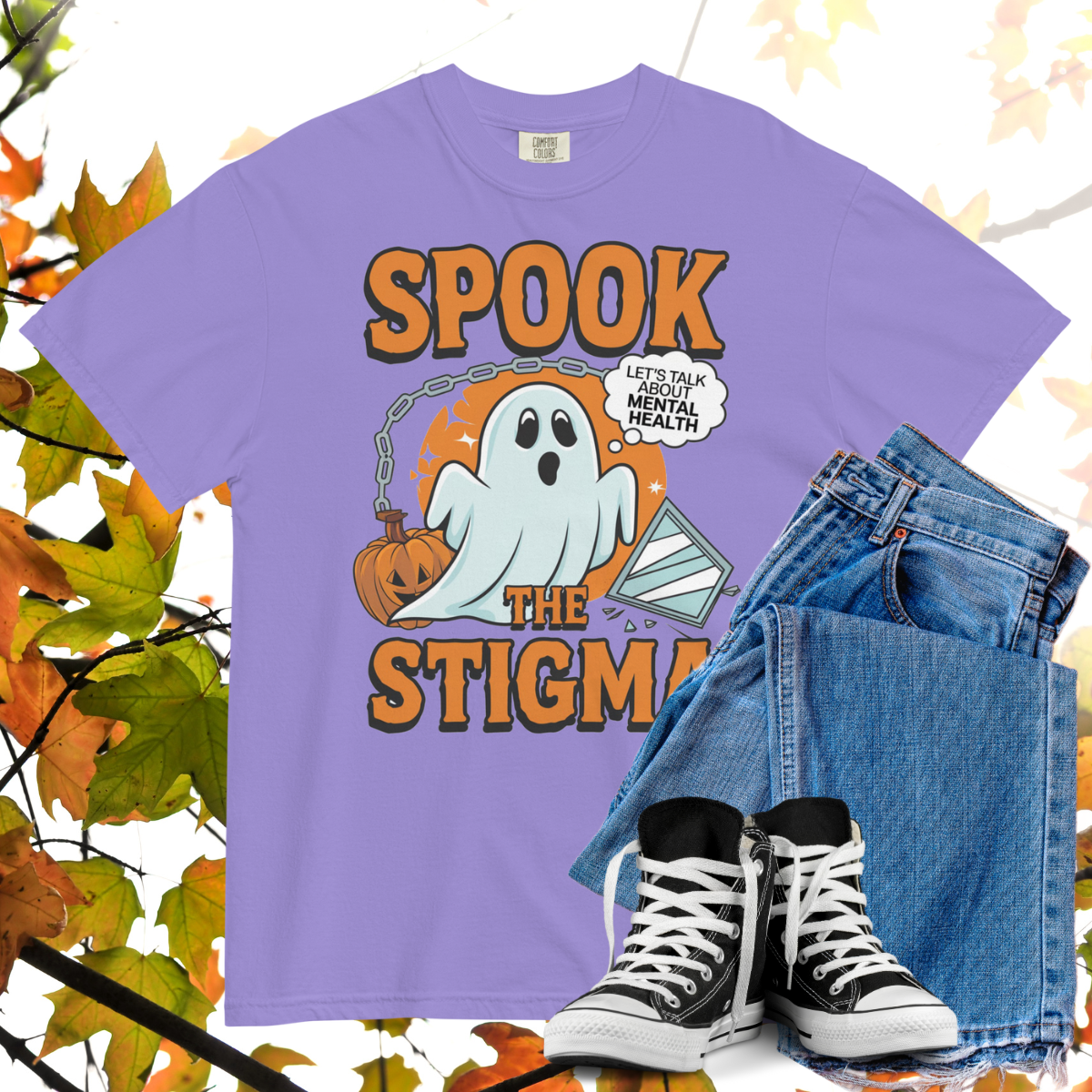 Spook The Stigma Comfort Colors Heavyweight Halloween T-shirt