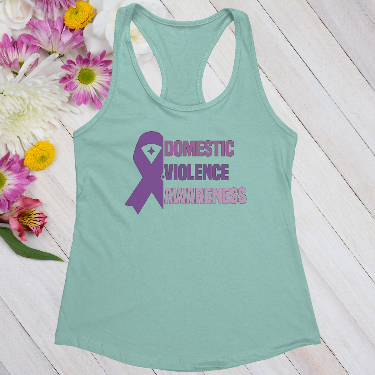 Domestic Violence Awareness Womans Ideal Racerback Tank