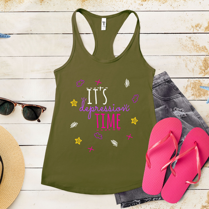 It's Depression Time - Women's Ideal Racerback Tank