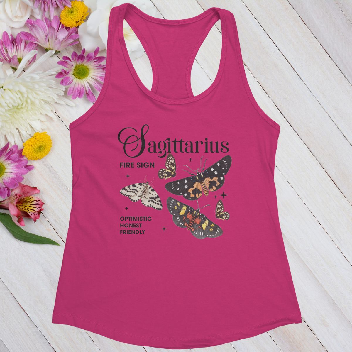 Sagittarius Butterfly Zodiac Women's Racerback Tank